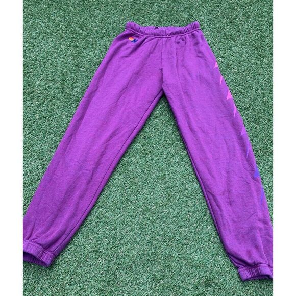 Aviator Nation Lightning Bolt magenta Joggers Sweatpants Women's XS - Picture 2 of 9